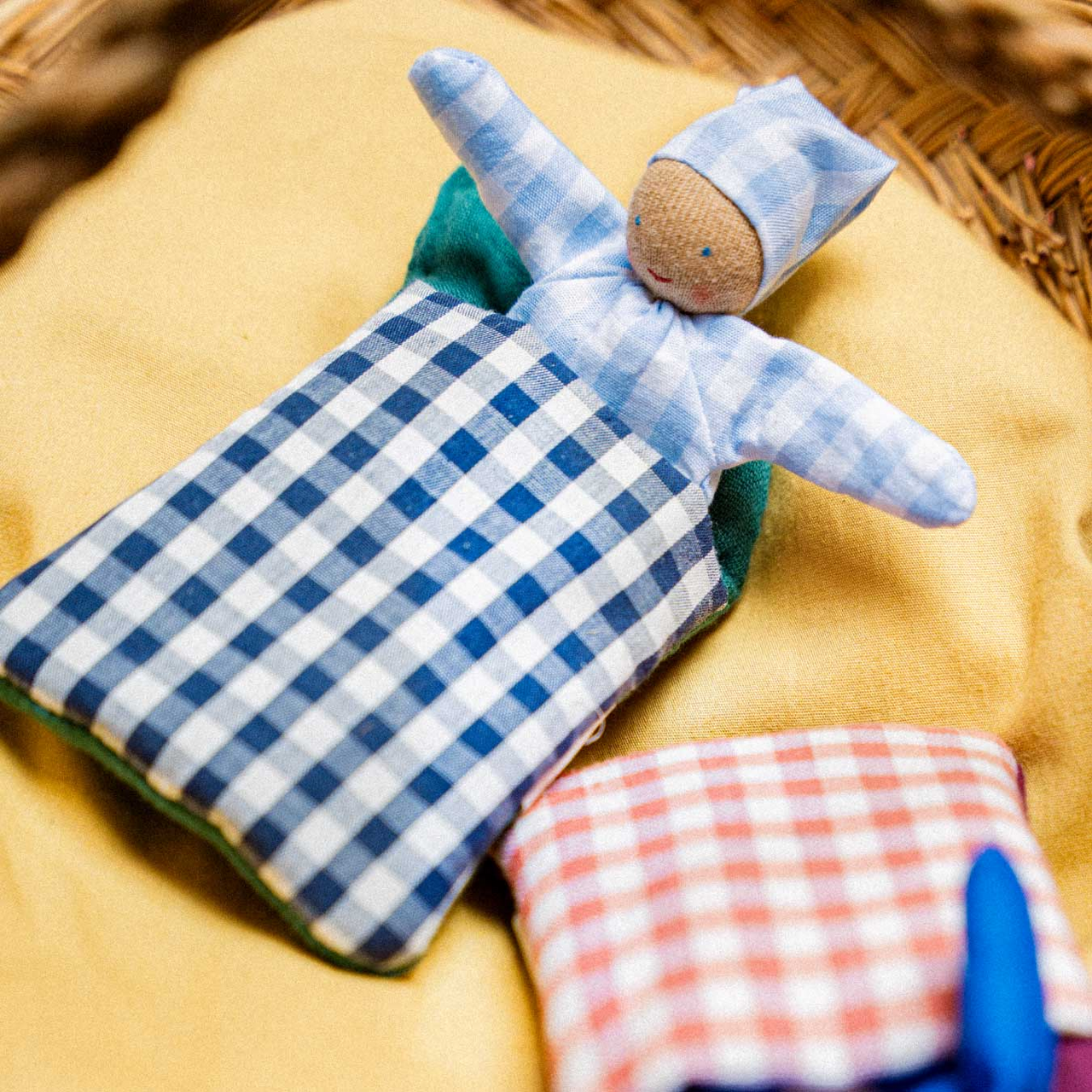 BABY mit Schlafsack karo blau